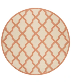 Safavieh Linden  Creme / Brown LND122 6 ft. 7 in. X 6 ft. 7 in. Round Rug