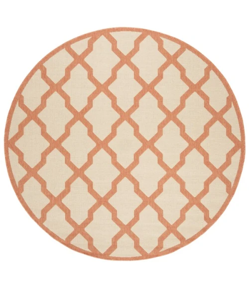 Safavieh Linden  Creme / Brown LND122 6 ft. 7 in. X 6 ft. 7 in. Round Rug