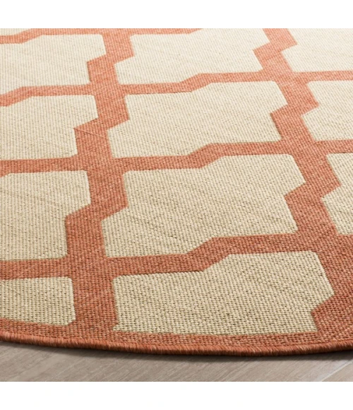 Safavieh Linden  Creme / Brown LND122 6 ft. 7 in. X 6 ft. 7 in. Round Rug