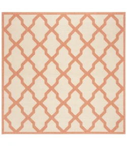 Safavieh Linden  Cream / Rust LND122 6 ft. 7 in. X 6 ft. 7 in. Square Rug