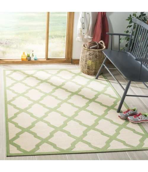 Safavieh Linden  Cream / Olive LND122 8 ft. X 10 ft. Rectangle Rug