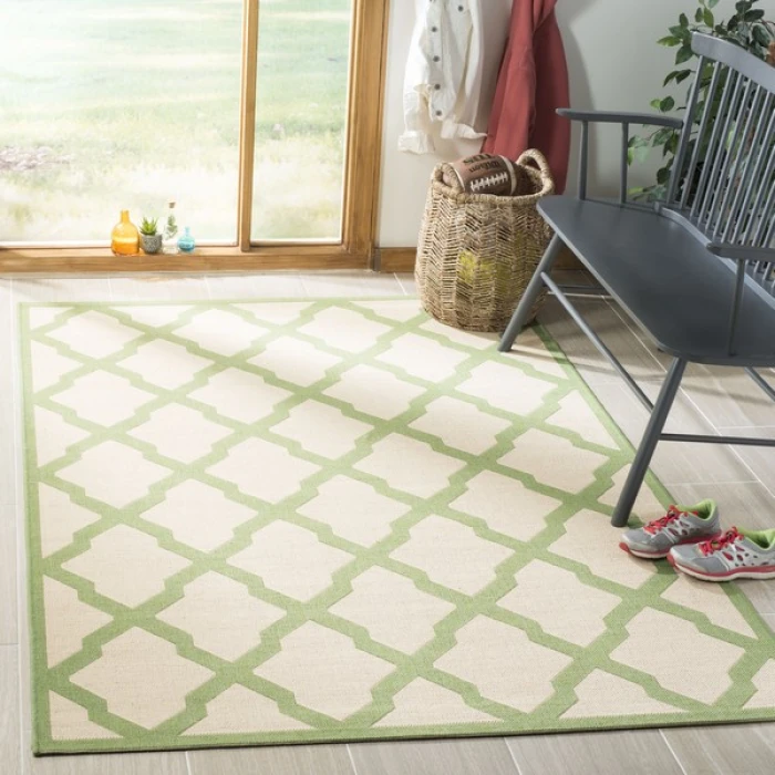 Safavieh Linden  Cream / Olive LND122 8 ft. X 10 ft. Rectangle Rug