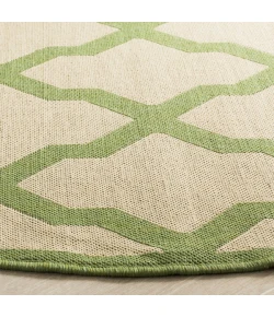 Safavieh Linden  Cream / Olive LND122 6 ft. 7 in. X 6 ft. 7 in. Round Rug