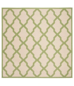 Safavieh Linden  Cream / Olive LND122 6 ft. 7 in. X 6 ft. 7 in. Square Rug