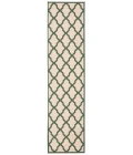 Safavieh Linden  Cream / Green LND122 2 ft. 2 in. X 8 ft. Runner Rug