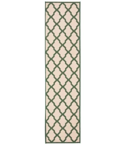Safavieh Linden  Cream / Green LND122 2 ft. 2 in. X 8 ft. Runner Rug