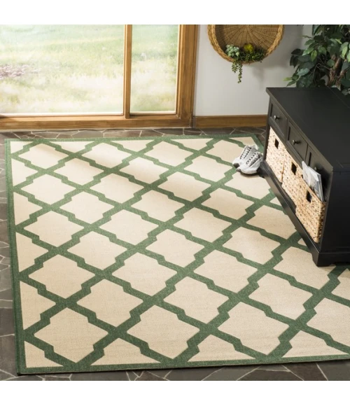 Safavieh Linden  Cream / Green LND122 9 ft. X 12 ft. Rectangle Rug