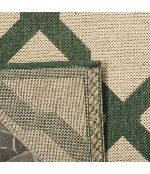 Safavieh Linden  Cream / Green LND122 9 ft. X 12 ft. Rectangle Rug