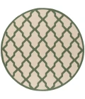 Safavieh Linden  Cream / Green LND122 6 ft. 7 in. X 6 ft. 7 in. Square Rug
