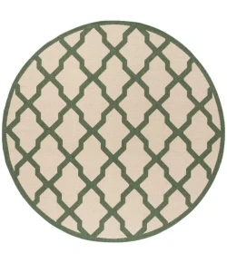 Safavieh Linden  Cream / Green LND122 6 ft. 7 in. X 6 ft. 7 in. Square Rug