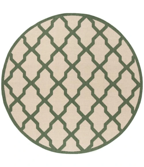 Safavieh Linden  Cream / Green LND122 6 ft. 7 in. X 6 ft. 7 in. Square Rug