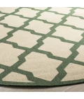 Safavieh Linden  Cream / Green LND122 6 ft. 7 in. X 6 ft. 7 in. Round Rug