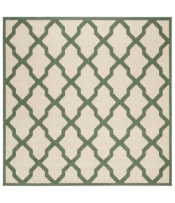 Safavieh Linden  Cream / Green LND122 6 ft. 7 in. X 6 ft. 7 in. Round Rug