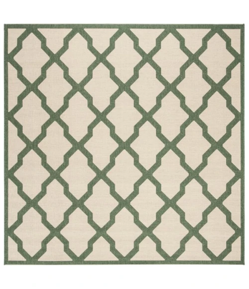 Safavieh Linden  Cream / Green LND122 6 ft. 7 in. X 6 ft. 7 in. Round Rug
