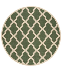 Safavieh Linden  Green / Creme LND122 6 ft. 7 in. X 6 ft. 7 in. Round Rug