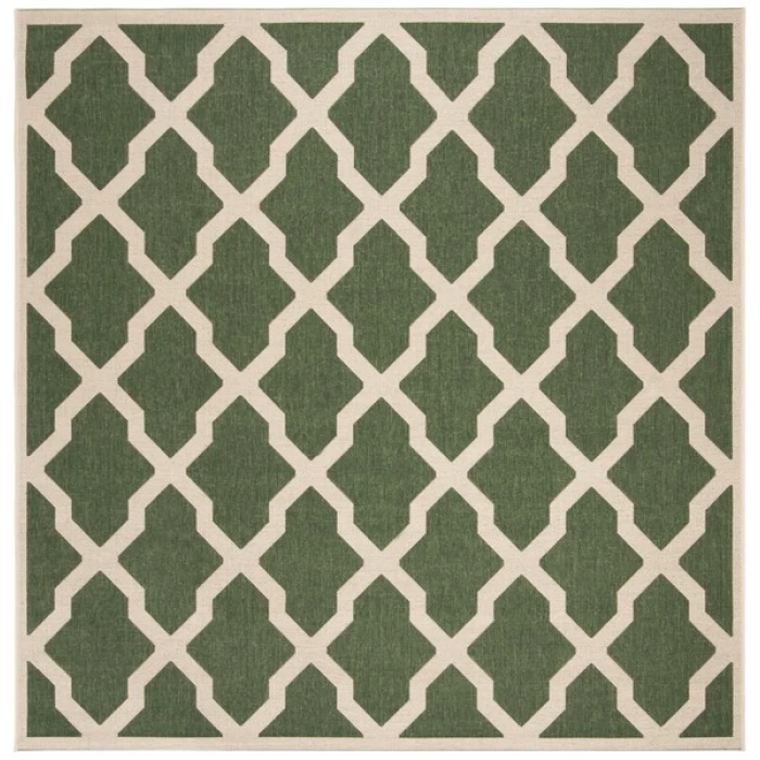 Safavieh Linden  Green / Creme LND122 6 ft. 7 in. X 6 ft. 7 in. Square Rug