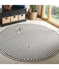 Safavieh Linden  Light Grey / Charcoal LND123 6 ft. 7 in. X 6 ft. 7 in. Round Rug