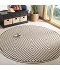 Safavieh Linden  Natural / Brown LND123 6 ft. 7 in. X 6 ft. 7 in. Round Rug