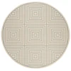 Safavieh Linden  Cream / Aqua LND123 6 ft. 7 in. X 6 ft. 7 in. Round Rug