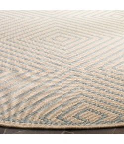Safavieh Linden  Cream / Aqua LND123 6 ft. 7 in. X 6 ft. 7 in. Round Rug