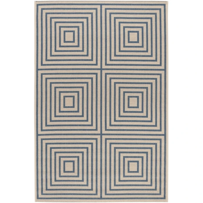 Safavieh Linden  Cream / Blue LND123 5 ft. 3 in. X 7 ft. 6 in. Rectangle Rug