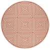 Safavieh Linden  Red / Creme LND123 6 ft. 7 in. X 6 ft. 7 in. Round Rug