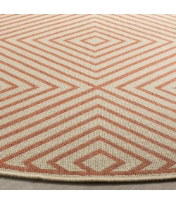 Safavieh Linden  Cream / Rust LND123 6 ft. 7 in. X 6 ft. 7 in. Round Rug