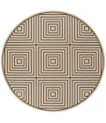 Safavieh Linden  Creme / Brown LND123 6 ft. 7 in. X 6 ft. 7 in. Round Rug