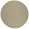 Safavieh Linden  Cream / Green LND123 6 ft. 7 in. X 6 ft. 7 in. Round Rug