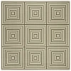 Safavieh Linden  Cream / Green LND123 6 ft. 7 in. X 6 ft. 7 in. Square Rug