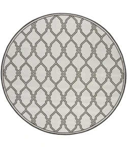 Safavieh Linden  Light Grey / Charcoal LND124 6 ft. 7 in. X 6 ft. 7 in. Round Rug
