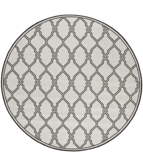 Safavieh Linden  Light Grey / Charcoal LND124 6 ft. 7 in. X 6 ft. 7 in. Round Rug