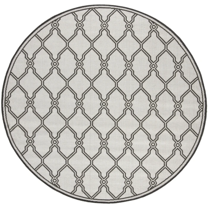 Safavieh Linden  Light Grey / Charcoal LND124 6 ft. 7 in. X 6 ft. 7 in. Round Rug