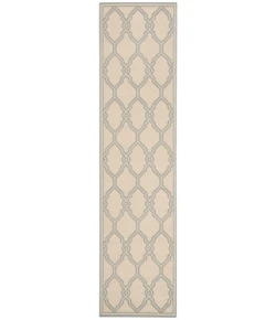 Safavieh Linden  Cream / Aqua LND124 2 ft. 2 in. X 8 ft. Runner Rug