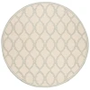 Safavieh Linden  Cream / Aqua LND124 6 ft. 7 in. X 6 ft. 7 in. Round Rug