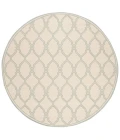 Safavieh Linden  Cream / Aqua LND124 6 ft. 7 in. X 6 ft. 7 in. Round Rug
