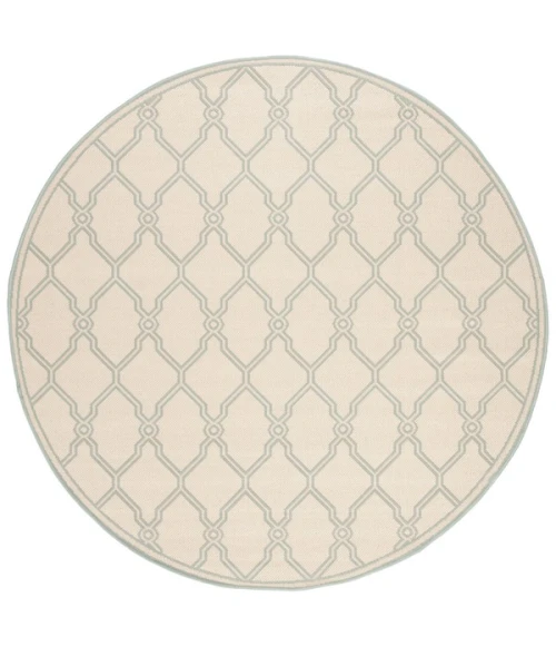 Safavieh Linden  Cream / Aqua LND124 6 ft. 7 in. X 6 ft. 7 in. Round Rug