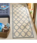 Safavieh Linden  Cream / Blue LND124 2 ft. 2 in. X 8 ft. Runner Rug