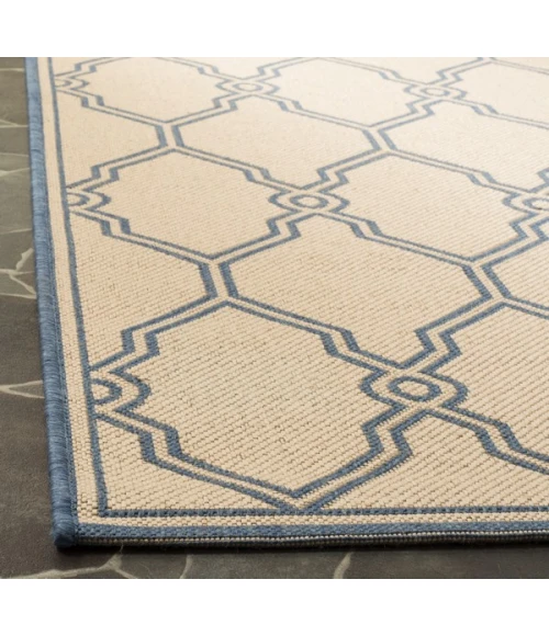 Safavieh Linden  Cream / Blue LND124 6 ft. 7 in. X 6 ft. 7 in. Square Rug