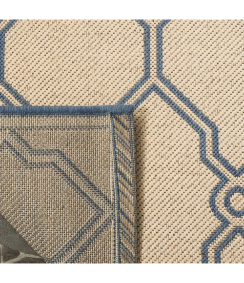 Safavieh Linden  Cream / Blue LND124 6 ft. 7 in. X 6 ft. 7 in. Square Rug