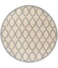 Safavieh Linden  Cream / Blue LND124 6 ft. 7 in. X 6 ft. 7 in. Round Rug