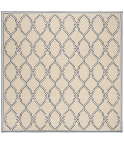 Safavieh Linden  Cream / Blue LND124 6 ft. 7 in. X 6 ft. 7 in. Square Rug