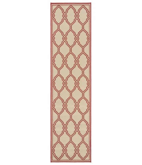 Safavieh Linden  Red / Creme LND124 2 ft. 2 in. X 8 ft. Runner Rug
