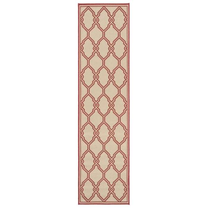 Safavieh Linden  Red / Creme LND124 2 ft. 2 in. X 8 ft. Runner Rug