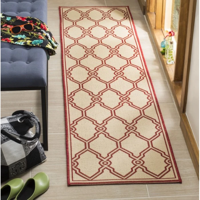 Safavieh Linden  Red / Creme LND124 2 ft. 2 in. X 8 ft. Runner Rug