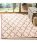Safavieh Linden  Red / Creme LND124 6 ft. 7 in. X 6 ft. 7 in. Square Rug