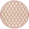 Safavieh Linden  Red / Creme LND124 6 ft. 7 in. X 6 ft. 7 in. Round Rug