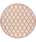 Safavieh Linden  Red / Creme LND124 6 ft. 7 in. X 6 ft. 7 in. Round Rug