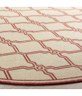 Safavieh Linden  Red / Creme LND124 6 ft. 7 in. X 6 ft. 7 in. Round Rug