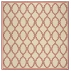 Safavieh Linden  Red / Creme LND124 6 ft. 7 in. X 6 ft. 7 in. Square Rug